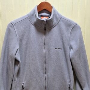 Merrell Fleece Jacket Womens Medium Gray Full Zip SelectWick Pockets Outdoor